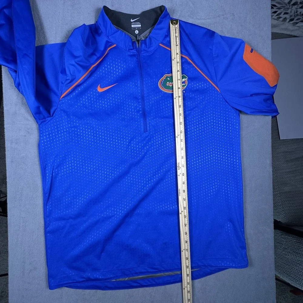 Nike Florida Gators 1/4 Zip Pullover Jacket Blue Orange NCAA Men's L Insulated